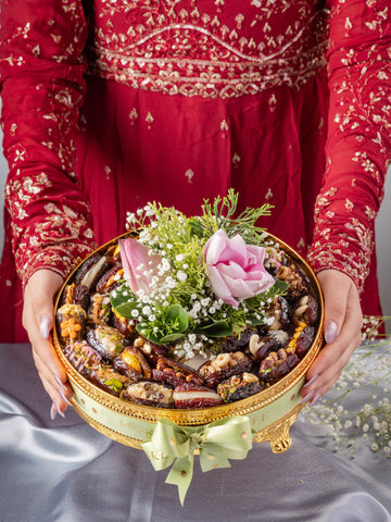 Golden Floral Dates Tray