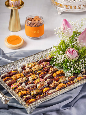 Silver Floral Dates Tray