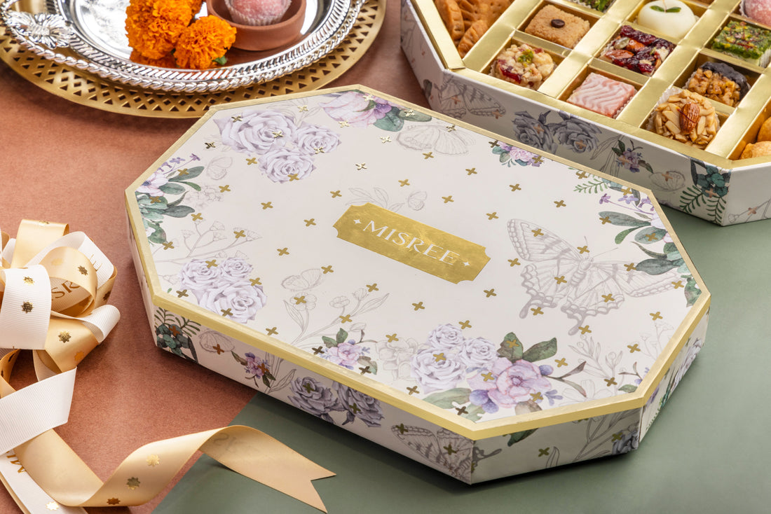 Namaste Octagon  box with  Savouries  Dryfruit