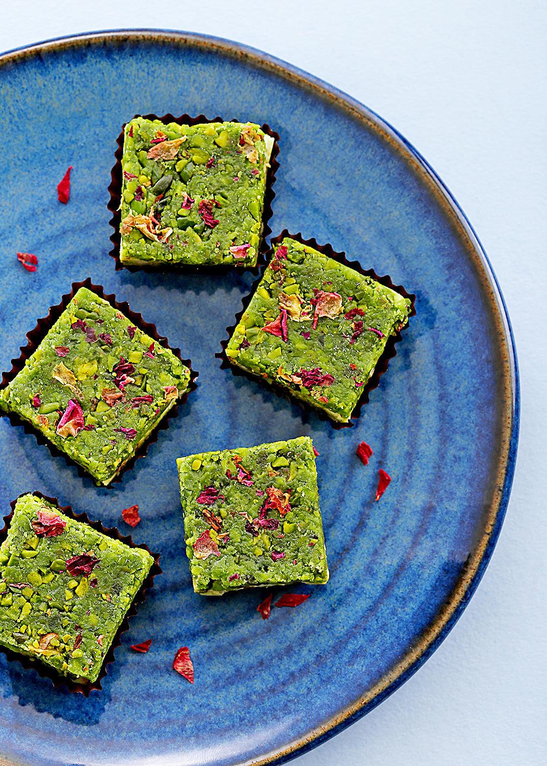 Saffron Infused Pistachio Barfi with Pichwai Box