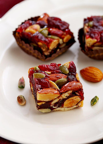 Scarlet Square Nutty Barfi with Pichwai Box