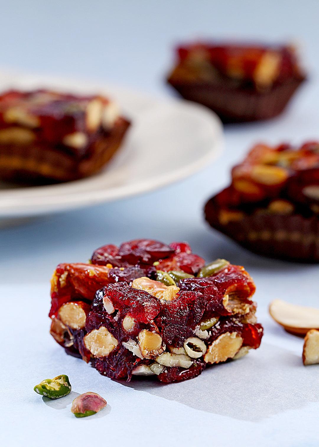 Scarlet Square Nutty Barfi with Pichwai Box