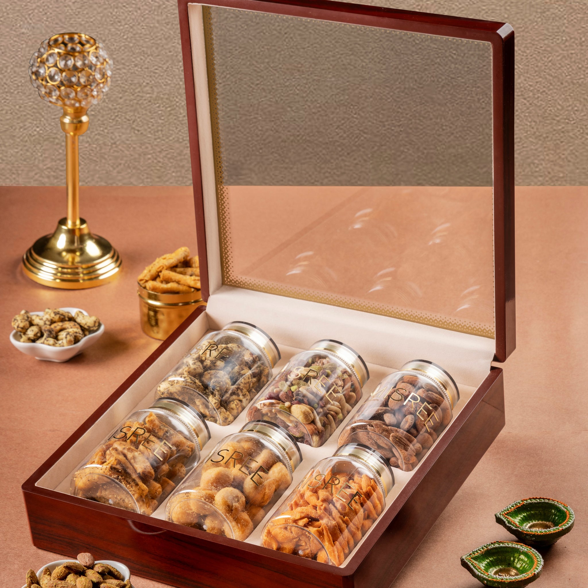 Savouries & Dryfruit Wooden Box