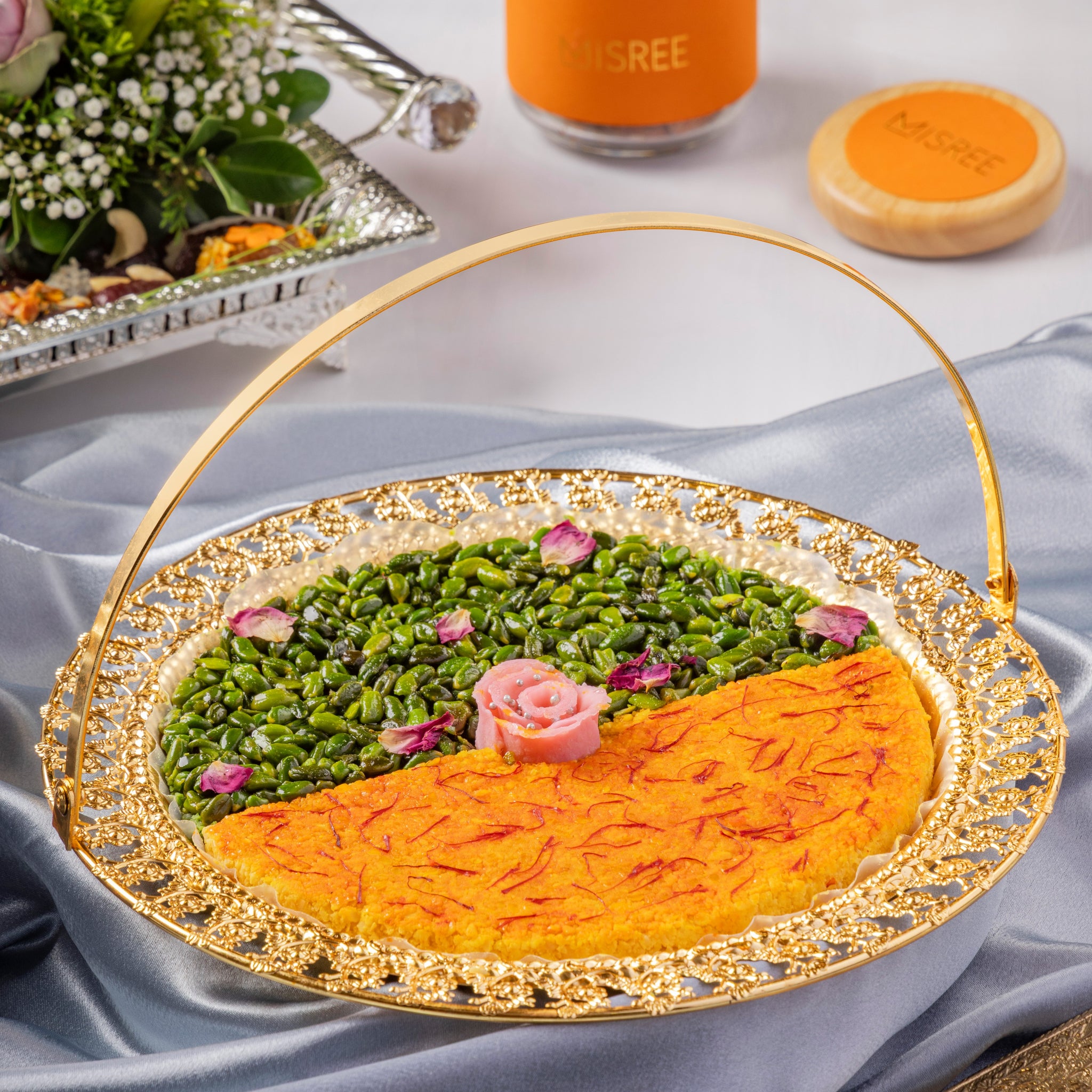 Basket Pista & Badam  Cake Tray