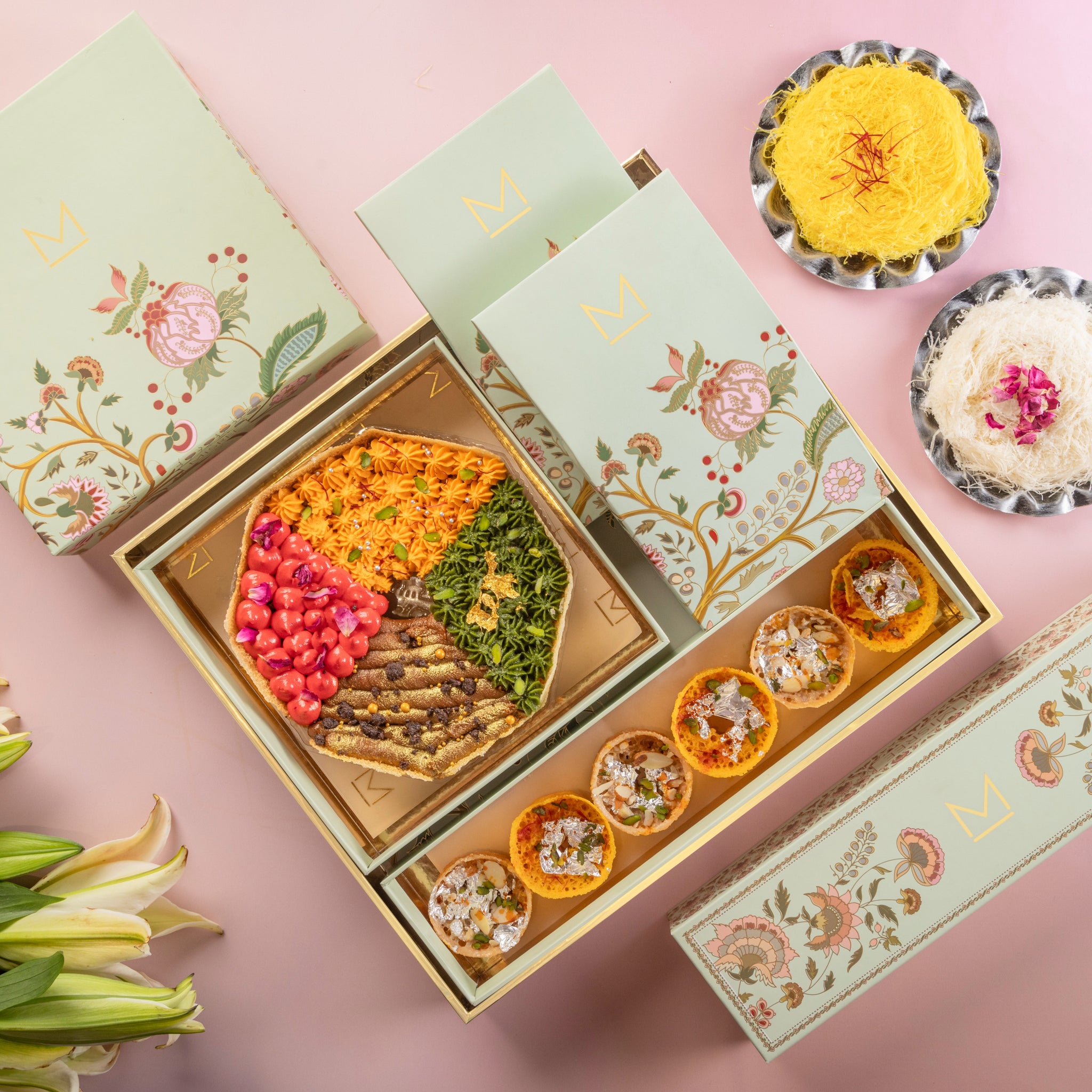 Floral Ghewar Hamper