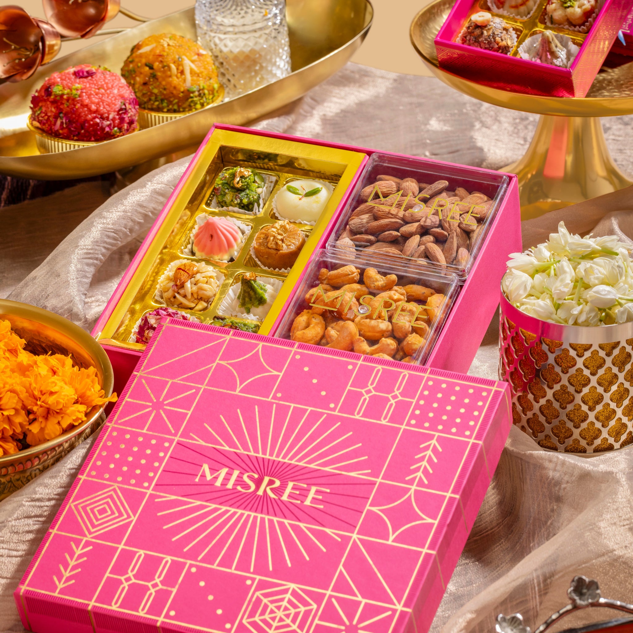 Neon pink hamper