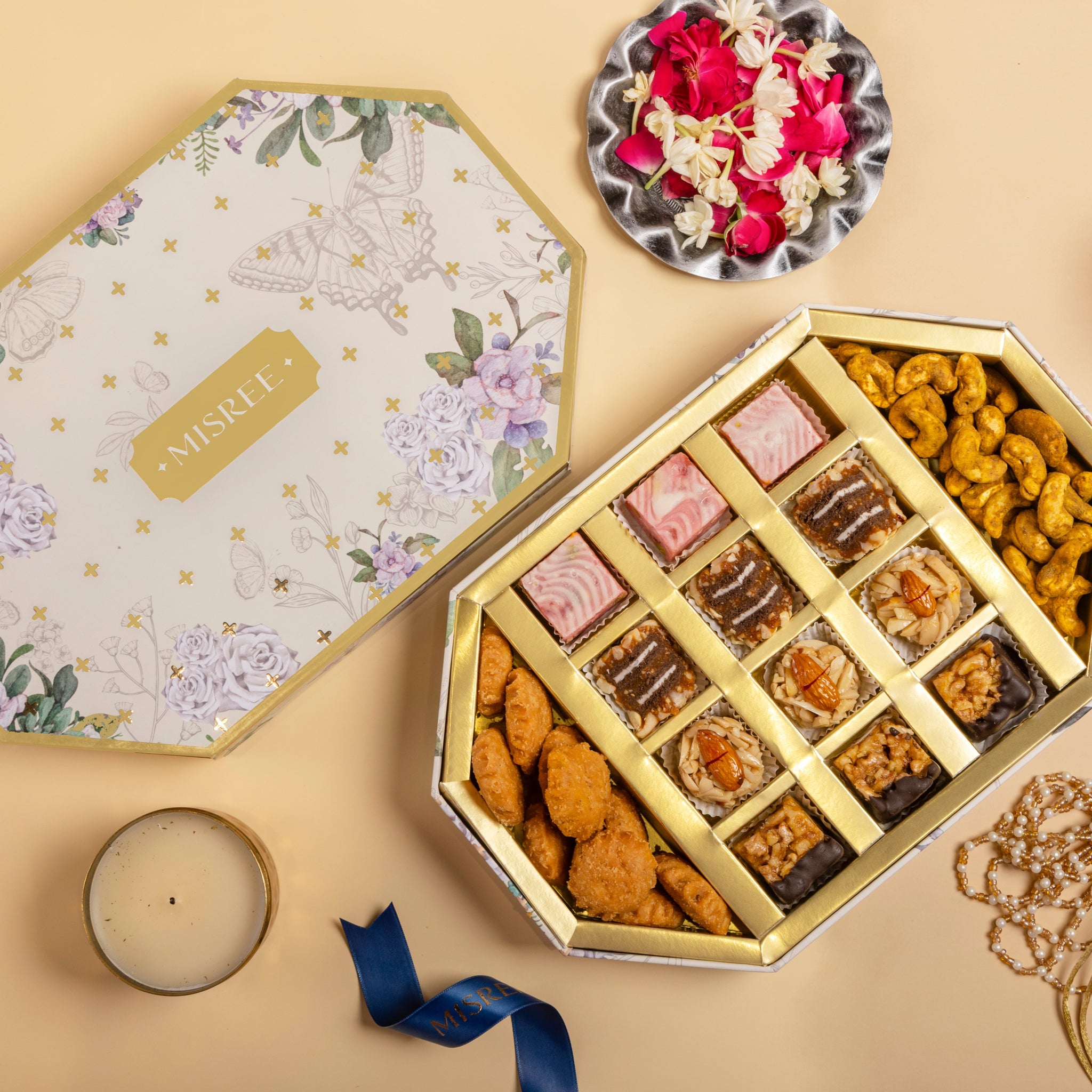 Namaste Octagon  box with  Savouries  Dryfruit