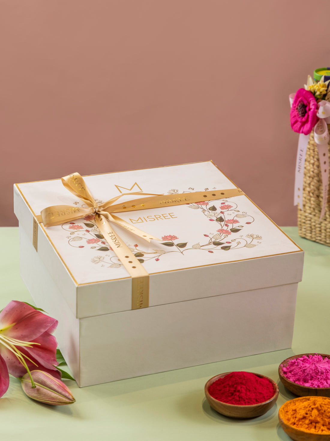 White Floral Hamper