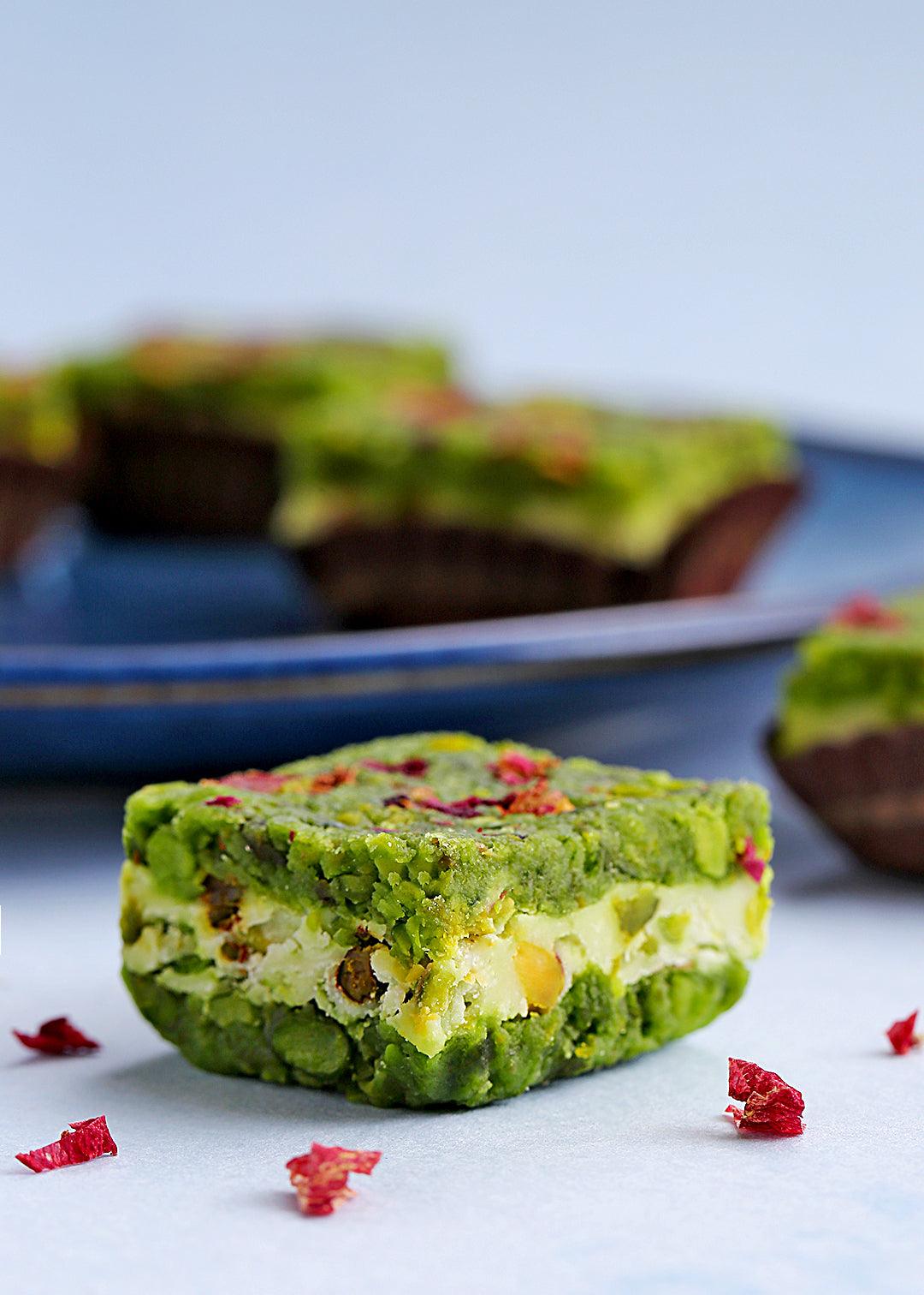 Saffron Infused Pistachio Barfi