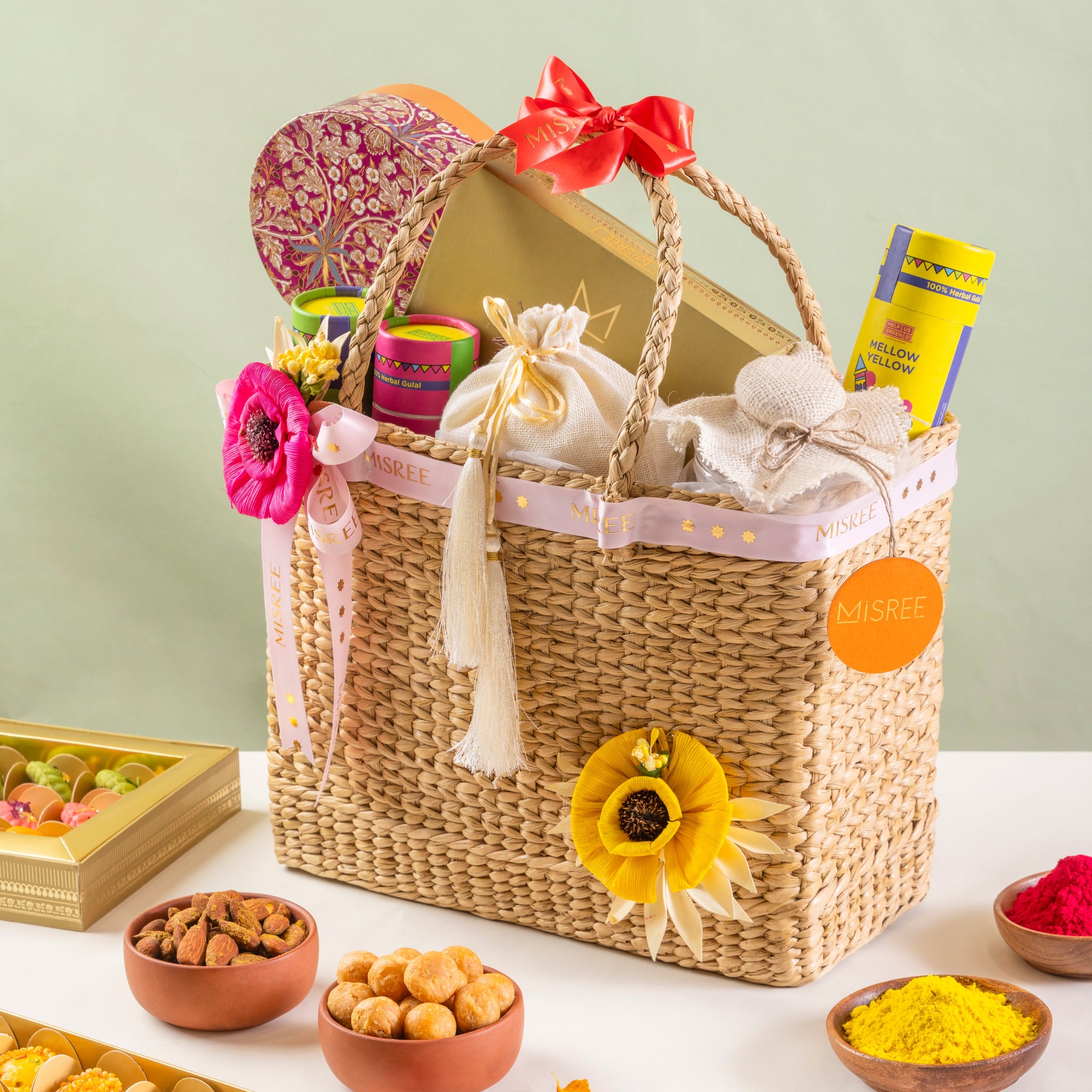 Holi Jute Basket Hamper