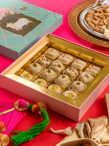 Pichwai Naitee Box of 16 (Assorted Lohri Special Sweets)